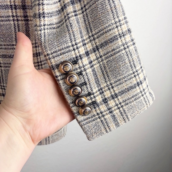 Veronica Beard Oria Double Breasted Dickey Jacket Blazer Black Tan Size 2 - Picture 8 of 10